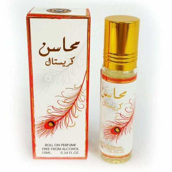 Mahasin Crystal Oud Parfum 10 ML Pour Femme, Rouleau D'huile